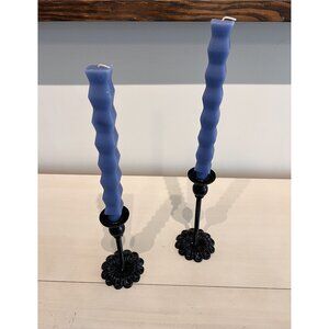Room Essentials Diamond Taper Candles, Set of 4 - Quilt Blue